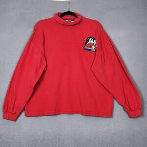 Vintage ACME Clothing Co Mock Neck Sweatshirt Mens XL Red Sylvester Tweety
